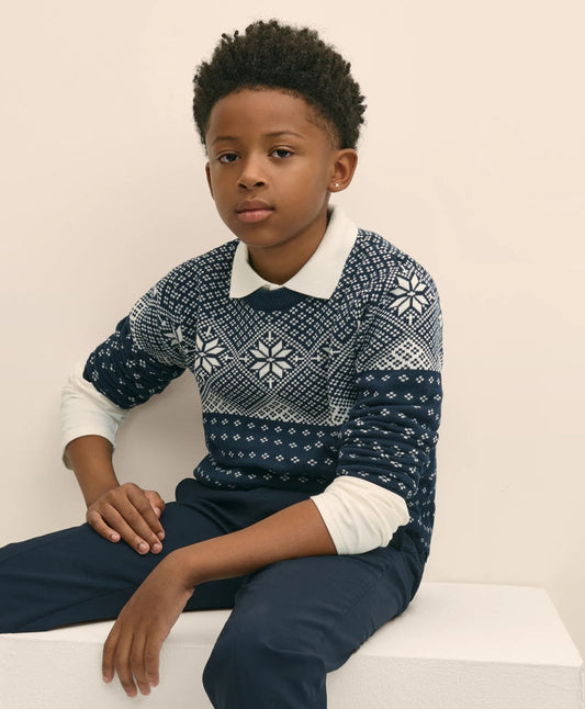 Boys Cotton Holiday Sweater | Brooks Brothers online