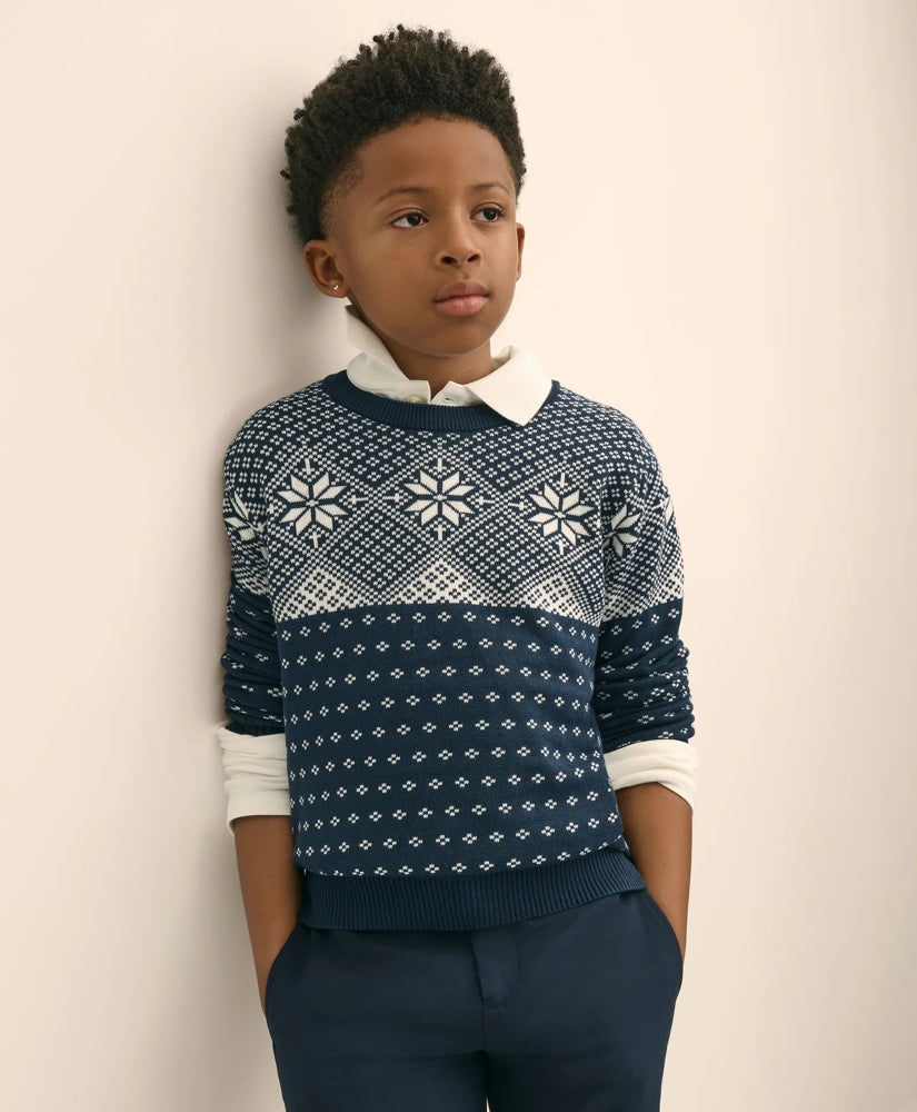 Boys Cotton Holiday Sweater | Brooks Brothers online
