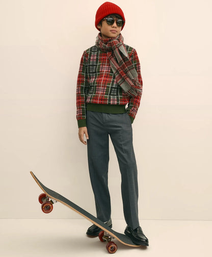 Boys Cotton Jacquard Tartan Sweater | Brooks Brothers sale