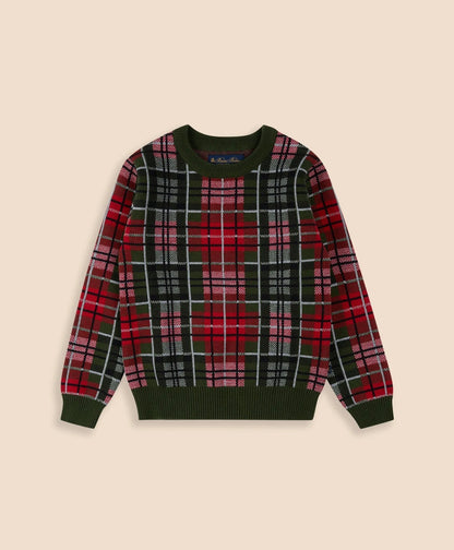 Boys Cotton Jacquard Tartan Sweater | Brooks Brothers sale