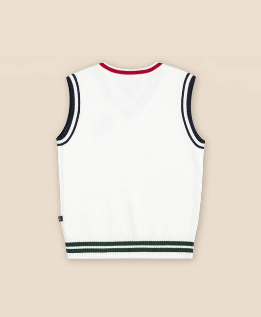 Boys Cotton Jacquard Varsity Sweater Vest | Brooks Brothers online shop