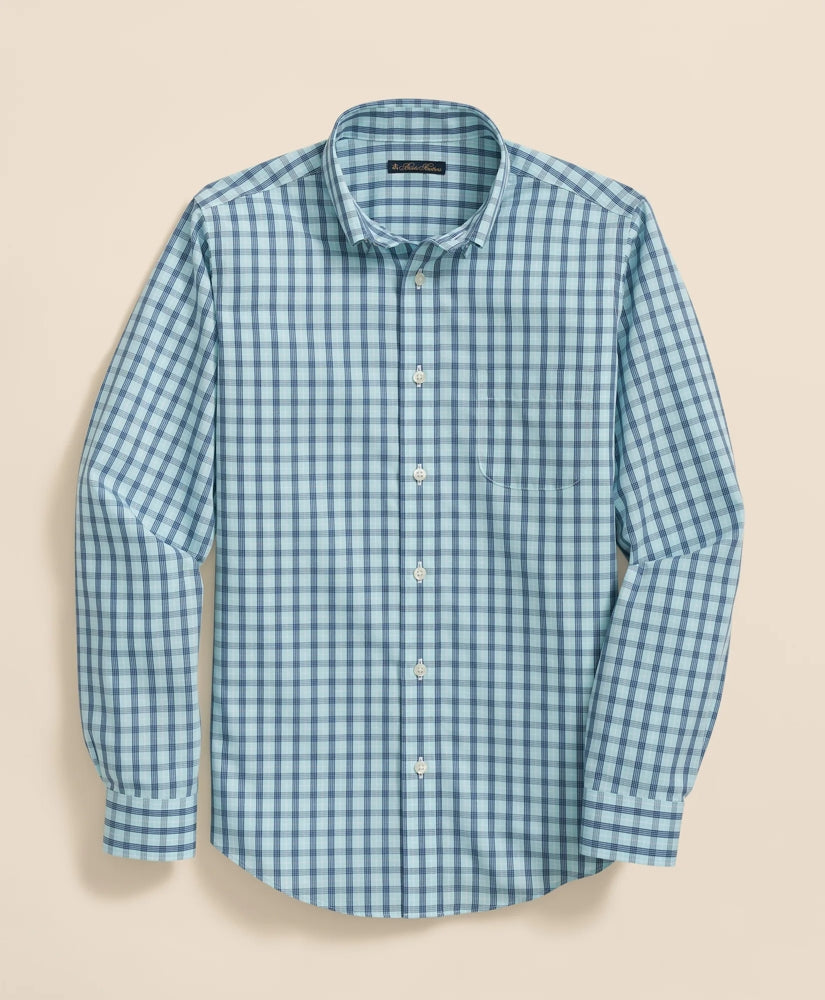 Boys Non-Iron Broadcloth Polo Button-Down Collar Check Sport Shirt | Brooks Brothers sale - US 2907