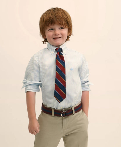 Boys Non-Iron Stretch Cotton Striped Oxford Sport Shirt | Brooks Brothers online shop