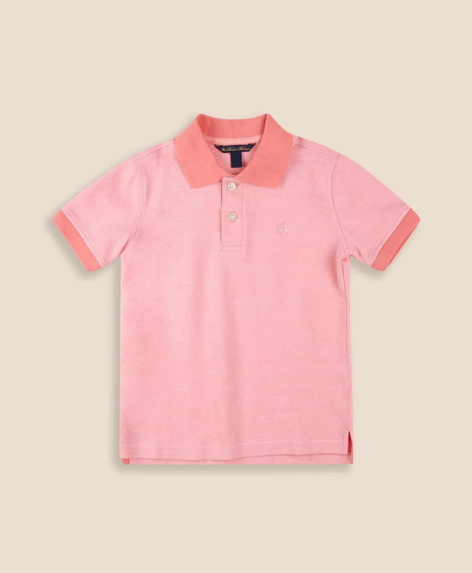 Boys Stretch Cotton Contrast Pique Polo Shirt | Brooks Brothers discount