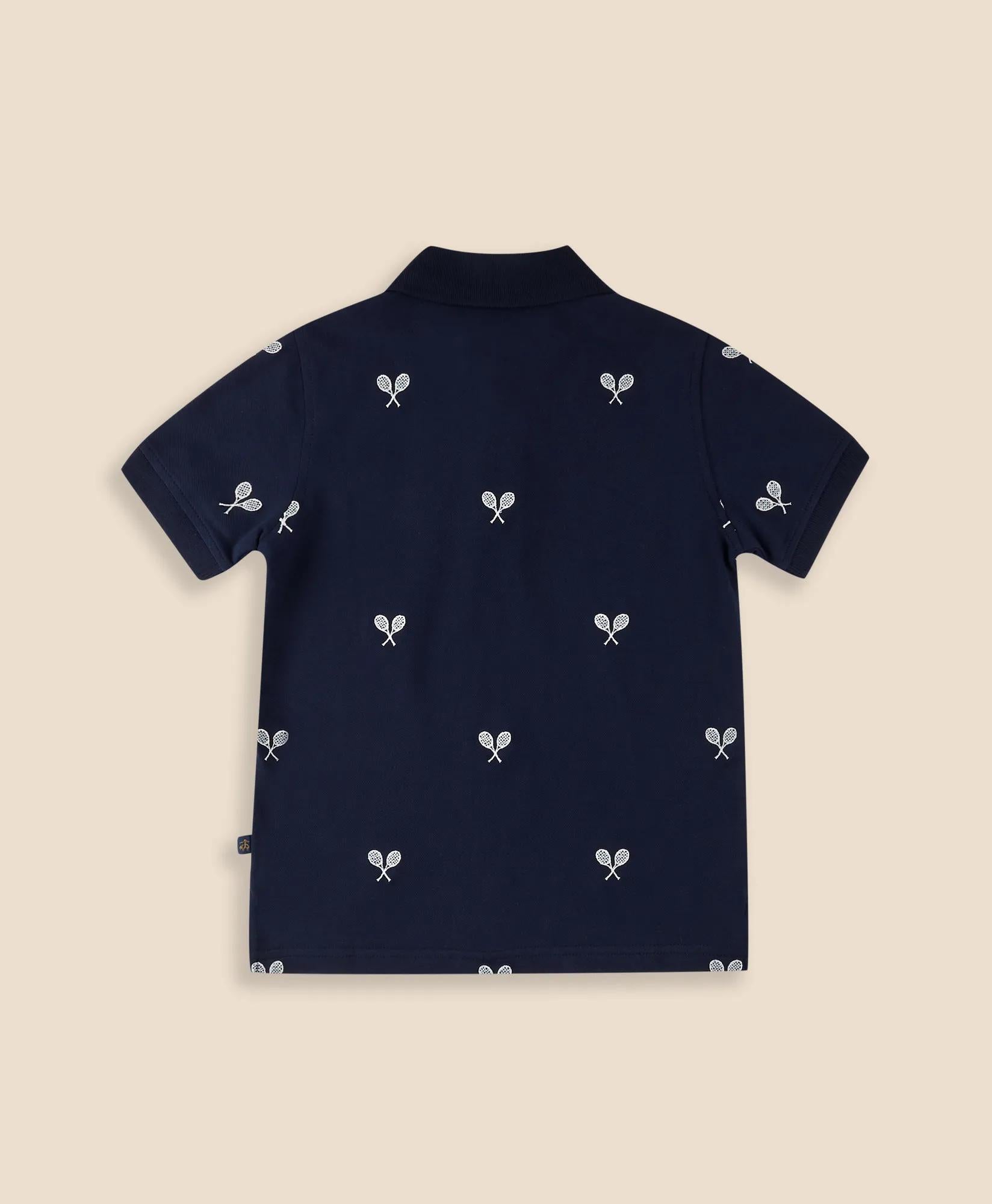 Boys Stretch Cotton Tennis- Racquet- Embroidered Pique Polo Shirt | Brooks Brothers cheap