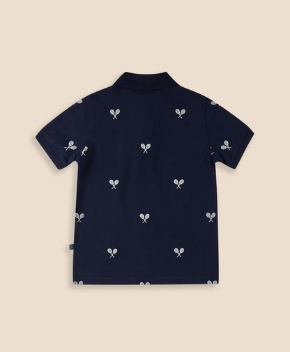Boys Stretch Cotton Tennis- Racquet- Embroidered Pique Polo Shirt | Brooks Brothers cheap