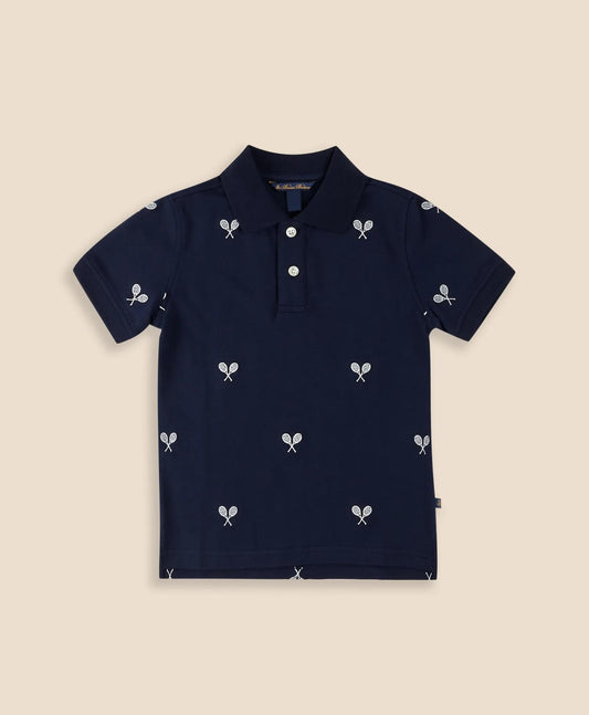 Boys Stretch Cotton Tennis- Racquet- Embroidered Pique Polo Shirt | Brooks Brothers cheap