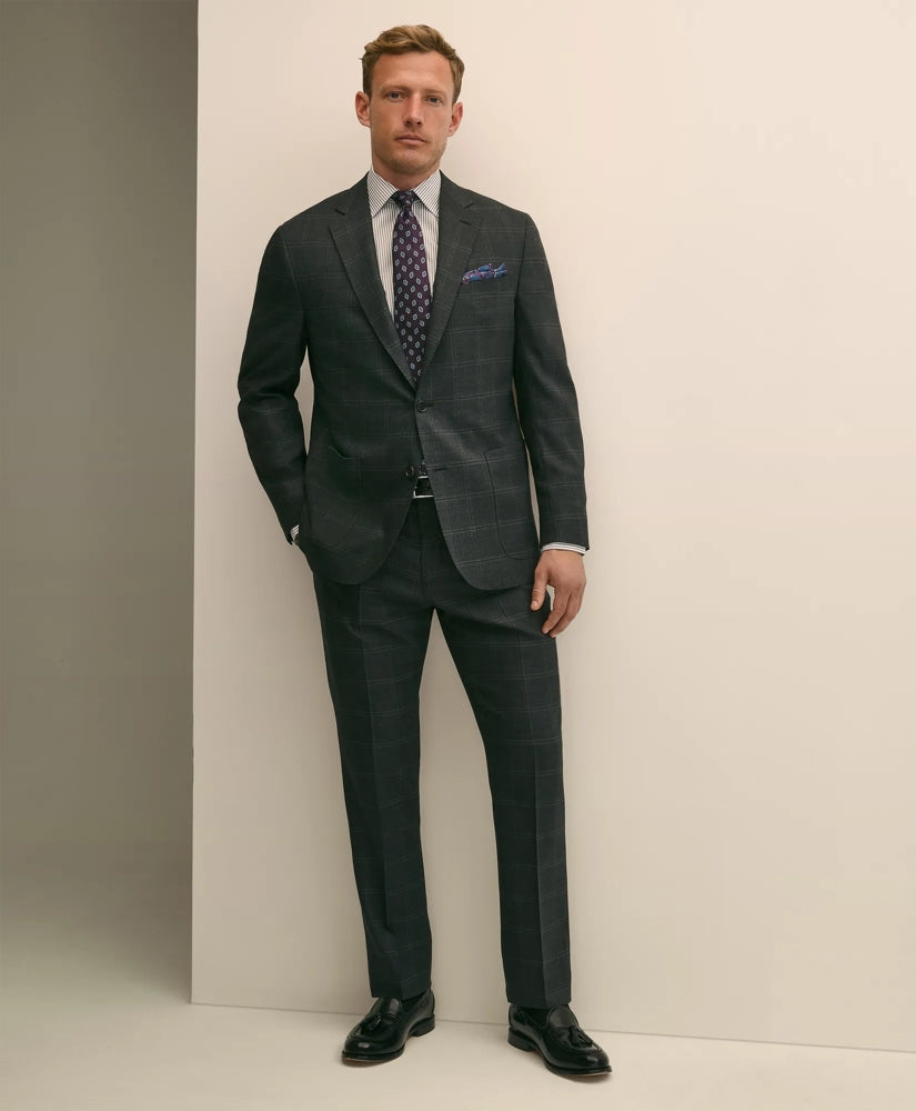 Brooks Brothers Explorer Collection Classic Fit Wool Windowpane Suit Pants | Brooks Brothers cheap