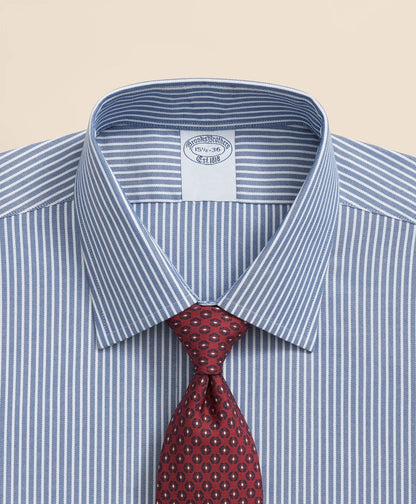 Brooks Brothers Explorer Collection Non-Iron Twill Ainley Collar Ground Stripe, Dress Shirt | Brooks Brothers on sale