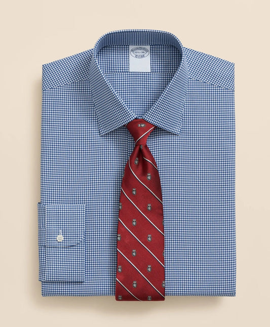 Brooks Brothers Explorer Collection Non-Iron Twill Ainsley Collar Gingham, Dress Shirt | Brooks Brothers on sale