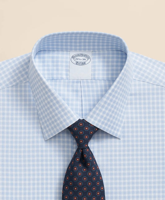 Brooks Brothers Explorer Collection Non-Iron Twill Ainsley Collar, Gingham Dress Shirt | Brooks Brothers online shop