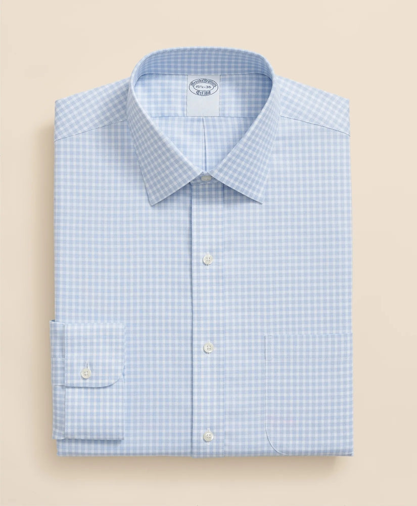 Brooks Brothers Explorer Collection Non-Iron Twill Ainsley Collar, Gingham Dress Shirt | Brooks Brothers online shop