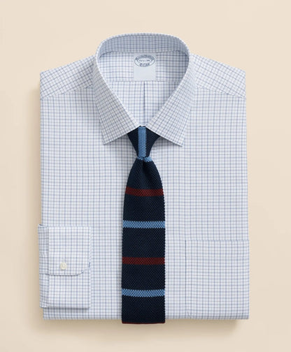 Brooks Brothers Explorer Collection Non-Iron Twill Ainsley Collar Windowpane, Dress Shirt | Brooks Brothers on sale