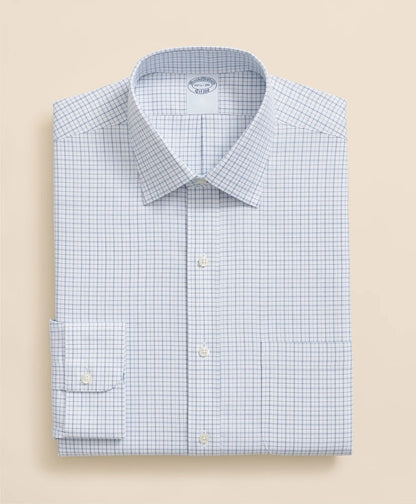 Brooks Brothers Explorer Collection Non-Iron Twill Ainsley Collar Windowpane, Dress Shirt | Brooks Brothers on sale
