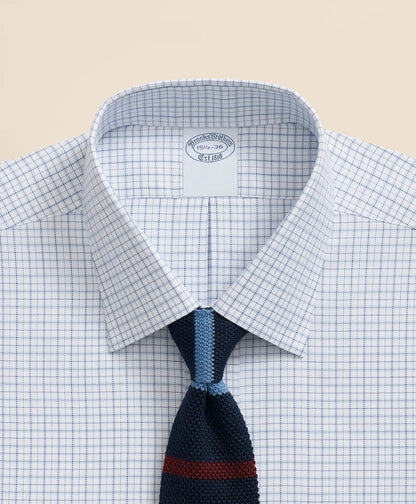 Brooks Brothers Explorer Collection Non-Iron Twill Ainsley Collar Windowpane, Dress Shirt | Brooks Brothers on sale