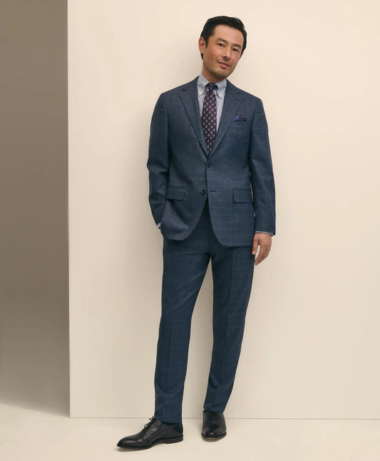 Brooks Brothers Explorer Collection Slim Fit Wool Overcheck Suit Pants | Brooks Brothers sale