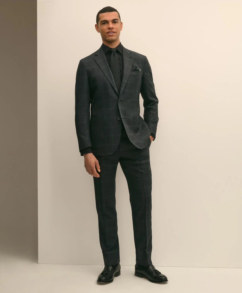 Brooks Brothers Explorer Collection Slim Fit Wool Windowpane Suit Jacket | Brooks Brothers on sale
