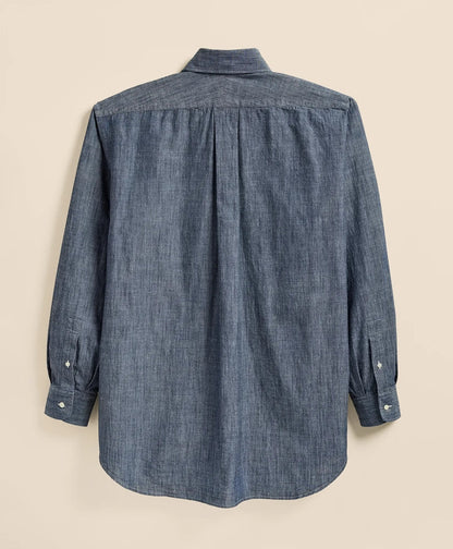 Brooks Brothers X Engineered Garments Cotton Chambray Round Pinhole Collar Oversized Dress Shirt | Brooks Brothers discount
