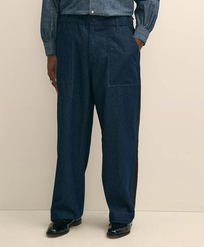 Brooks Brothers X Engineered Garments Cotton Denim Fatigue Dress Pants | Brooks Brothers on sale