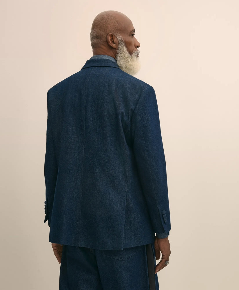 Brooks Brothers X Engineered Garments Cotton Denim Oversized Dinner Jacket | Brooks Brothers online shop