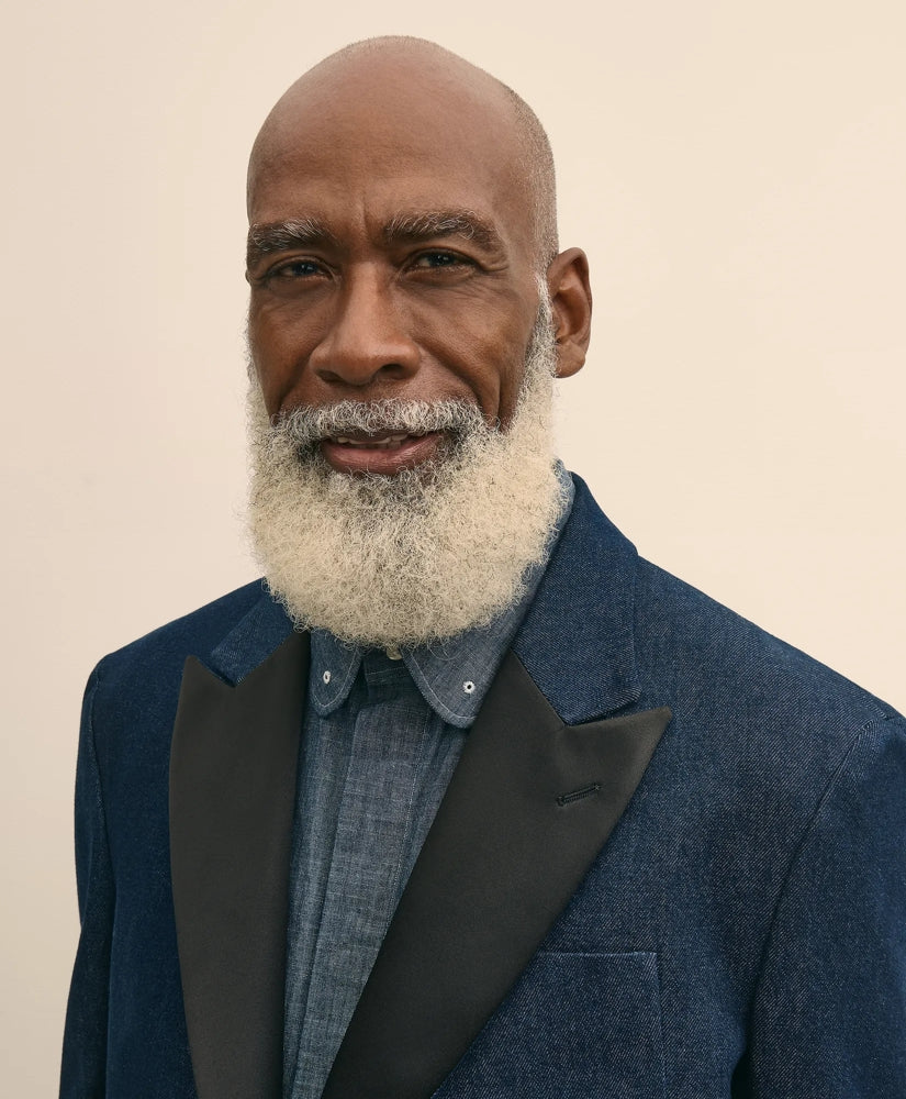 Brooks Brothers X Engineered Garments Cotton Denim Oversized Dinner Jacket | Brooks Brothers online shop