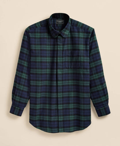 Brooks Brothers X Engineered Garments Cotton Flannel Round Pinhole Collar Oversized, Tartan Dress Shirt | Brooks Brothers discount