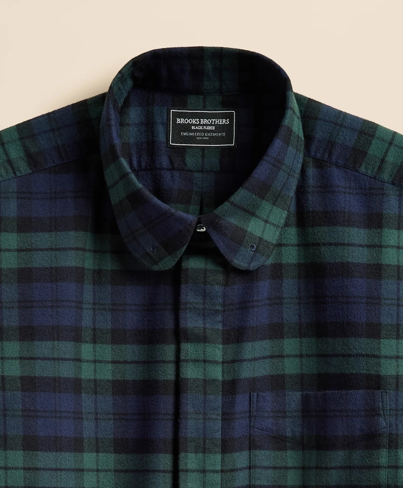 Brooks Brothers X Engineered Garments Cotton Flannel Round Pinhole Collar Oversized, Tartan Dress Shirt | Brooks Brothers discount