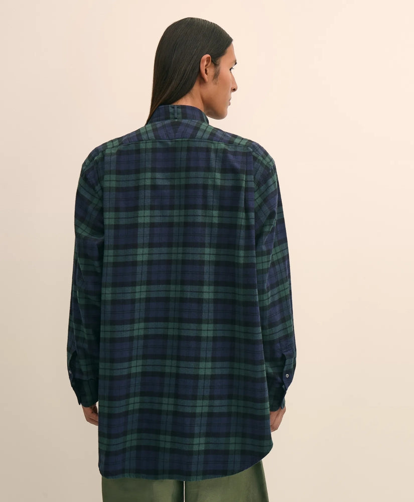 Brooks Brothers X Engineered Garments Cotton Flannel Wing Collar Oversized, Tartan Dress Shirt | Brooks Brothers online