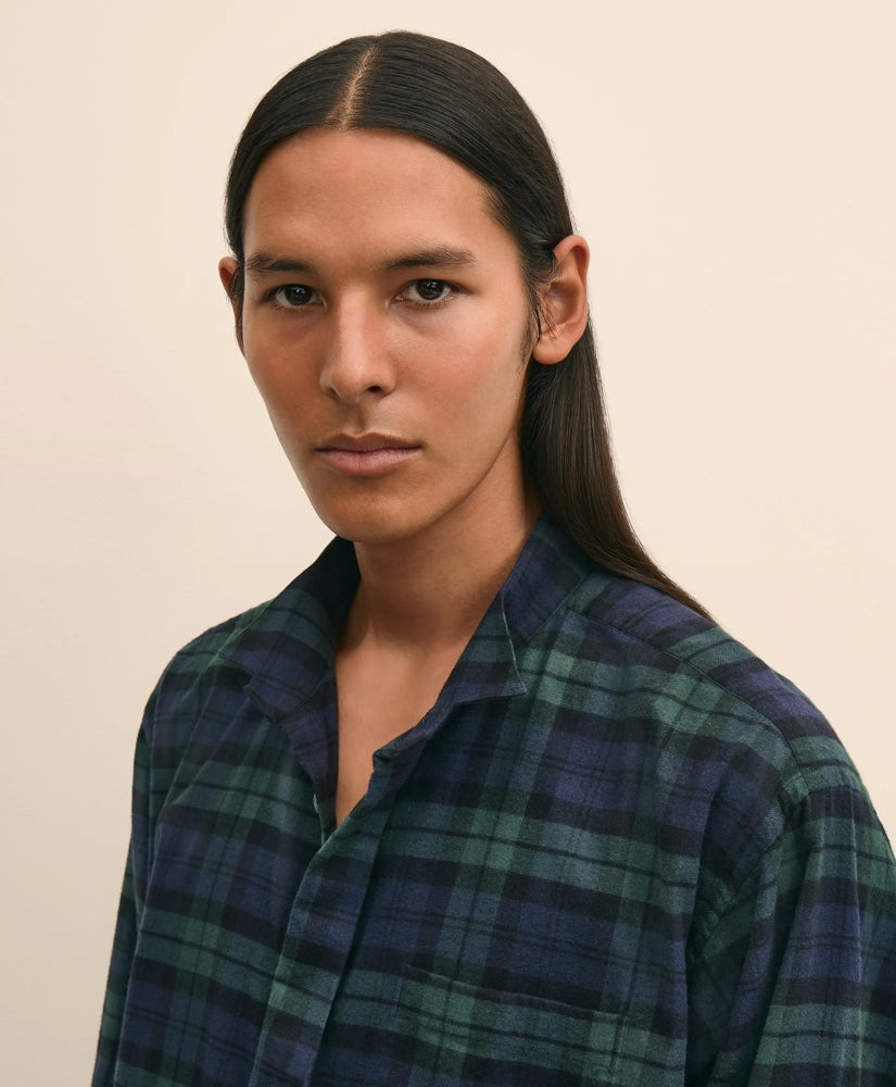 Brooks Brothers X Engineered Garments Cotton Flannel Wing Collar Oversized, Tartan Dress Shirt | Brooks Brothers online