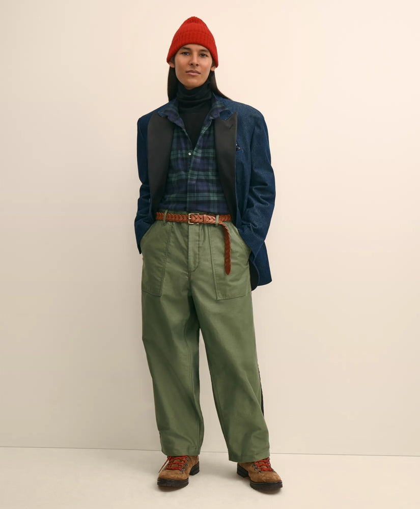 Brooks Brothers X Engineered Garments Cotton Flannel Wing Collar Oversized, Tartan Dress Shirt | Brooks Brothers online
