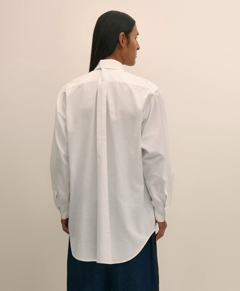 Brooks Brothers X Engineered Garments Cotton Oxford Round Pinhole Collar Oversized Dress Shirt | Brooks Brothers online shop