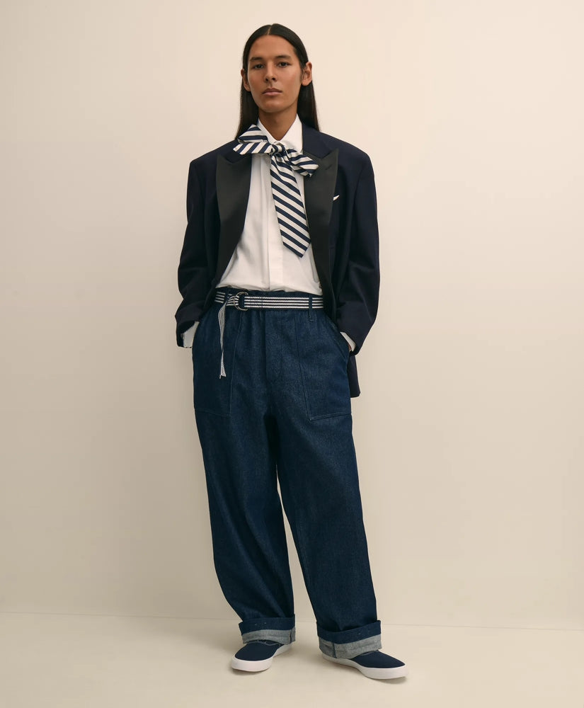 Brooks Brothers X Engineered Garments Cotton Oxford Round Pinhole Collar Oversized Dress Shirt | Brooks Brothers online shop