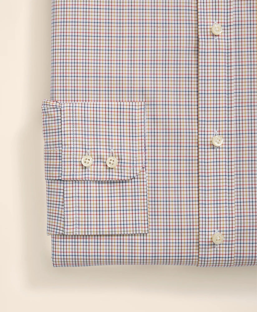 Brooks Brothers X Thomas Mason® Cotton English Collar, Checked Dress Shirt | Brooks Brothers online
