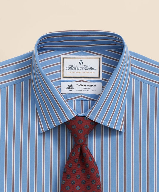 Brooks Brothers X Thomas Mason® Cotton English Collar, Stripe Dress Shirt | Brooks Brothers sale