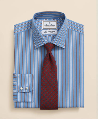 Brooks Brothers X Thomas Mason® Cotton English Collar, Stripe Dress Shirt | Brooks Brothers sale