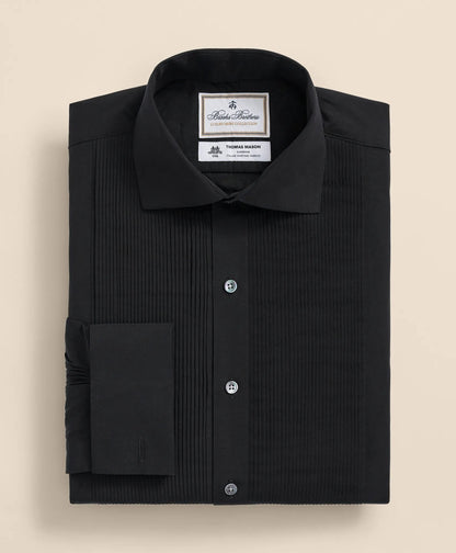 Brooks Brothers X Thomas Mason® Cotton English Collar, Swiss Pleat Front Tuxedo Shirt | Brooks Brothers online