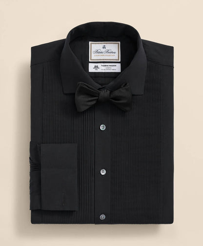 Brooks Brothers X Thomas Mason® Cotton English Collar, Swiss Pleat Front Tuxedo Shirt | Brooks Brothers online