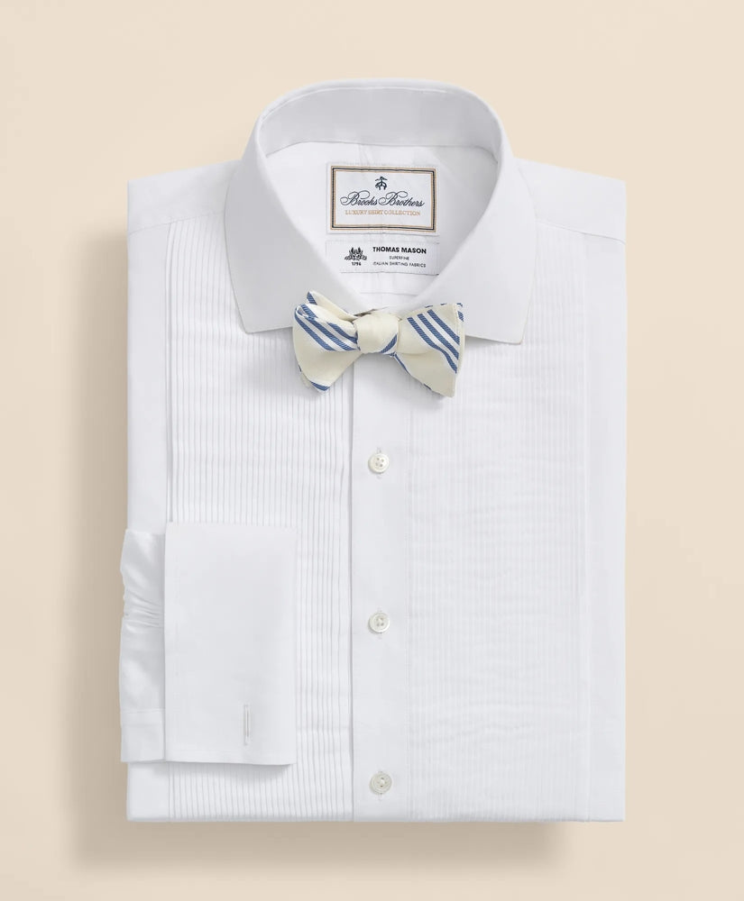 Brooks Brothers X Thomas Mason® Cotton English Collar, Swiss Pleat Front Tuxedo Shirt | Brooks Brothers online - US 8151