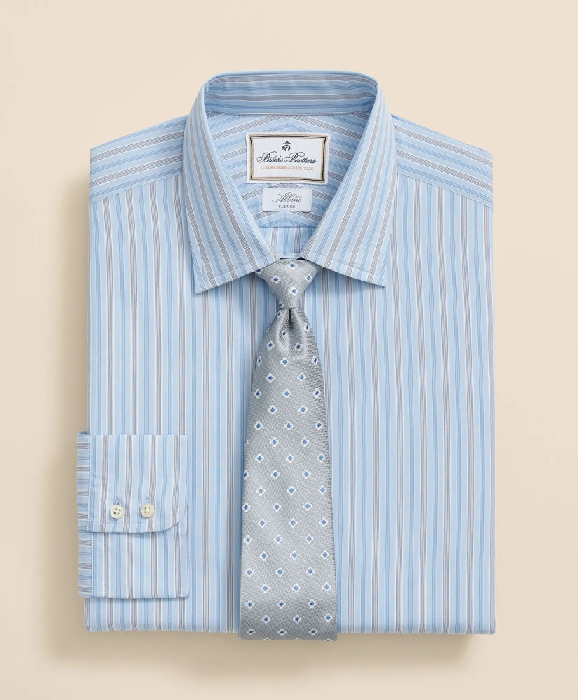 Brooks Brothers x Thomas Mason® Cotton Poplin Ainsley Collar, Multi Stripe Dress Shirt | Brooks Brothers for sale