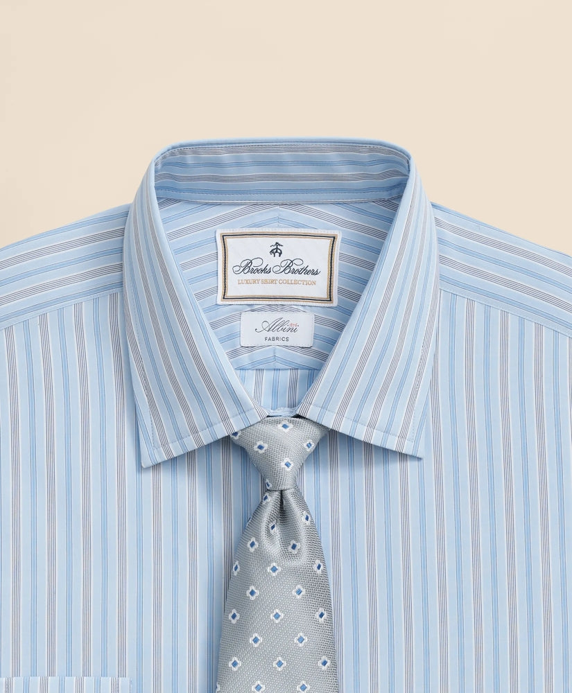 Brooks Brothers x Thomas Mason® Cotton Poplin Ainsley Collar, Multi Stripe Dress Shirt | Brooks Brothers for sale