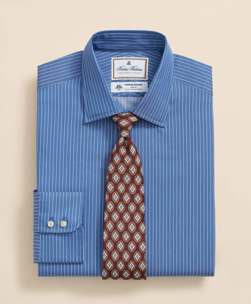 Brooks Brothers x Thomas Mason® Cotton Poplin Ainsley Collar, Striped Dress Shirt | Brooks Brothers for sale