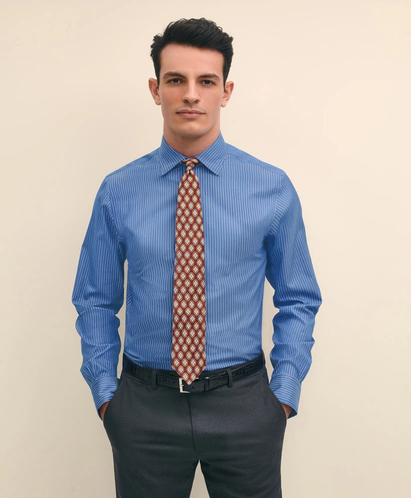 Brooks Brothers x Thomas Mason® Cotton Poplin Ainsley Collar, Striped Dress Shirt | Brooks Brothers for sale