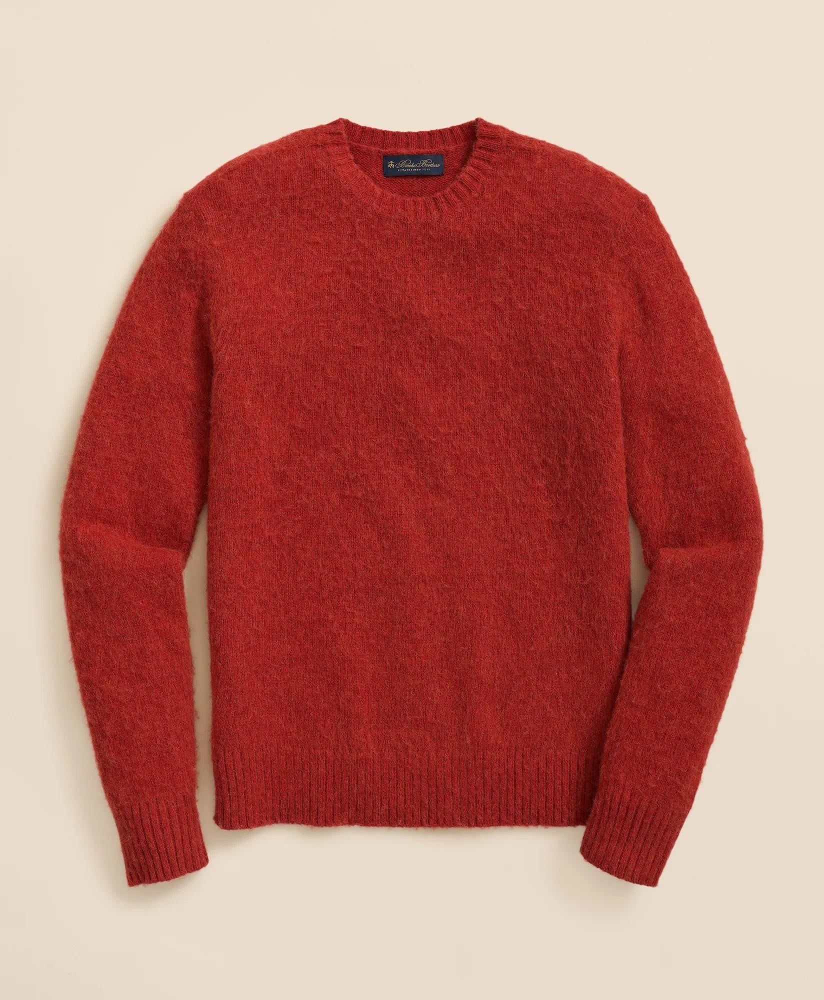 Brushed Wool Crewneck Sweater | Brooks Brothers online