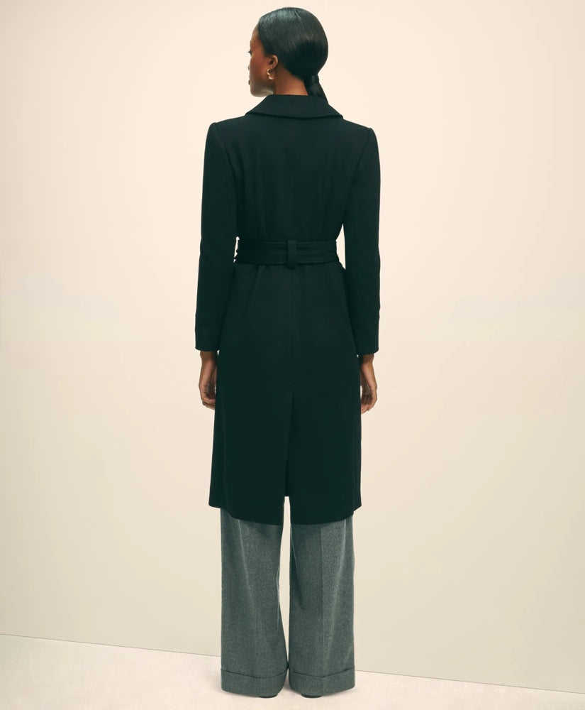 Brushed Wool Twill Wrap Coat | Brooks Brothers discount