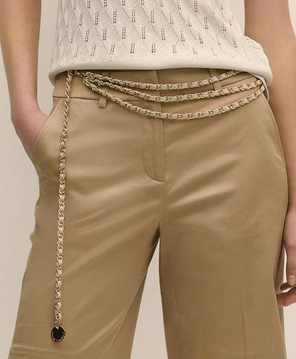 B-Low the Belt Gold-Tone Chain & Leather Waist Belt | Brooks Brothers for sale