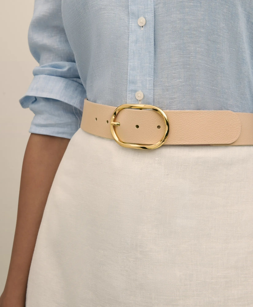 B-Low the Belt Gold-Tone & Leather Twisted Buckle Belt | Brooks Brothers cheap