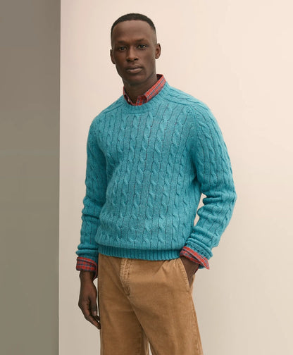 Cable Crewneck Sweater in Shetland Wool | Brooks Brothers on sale - US 5614