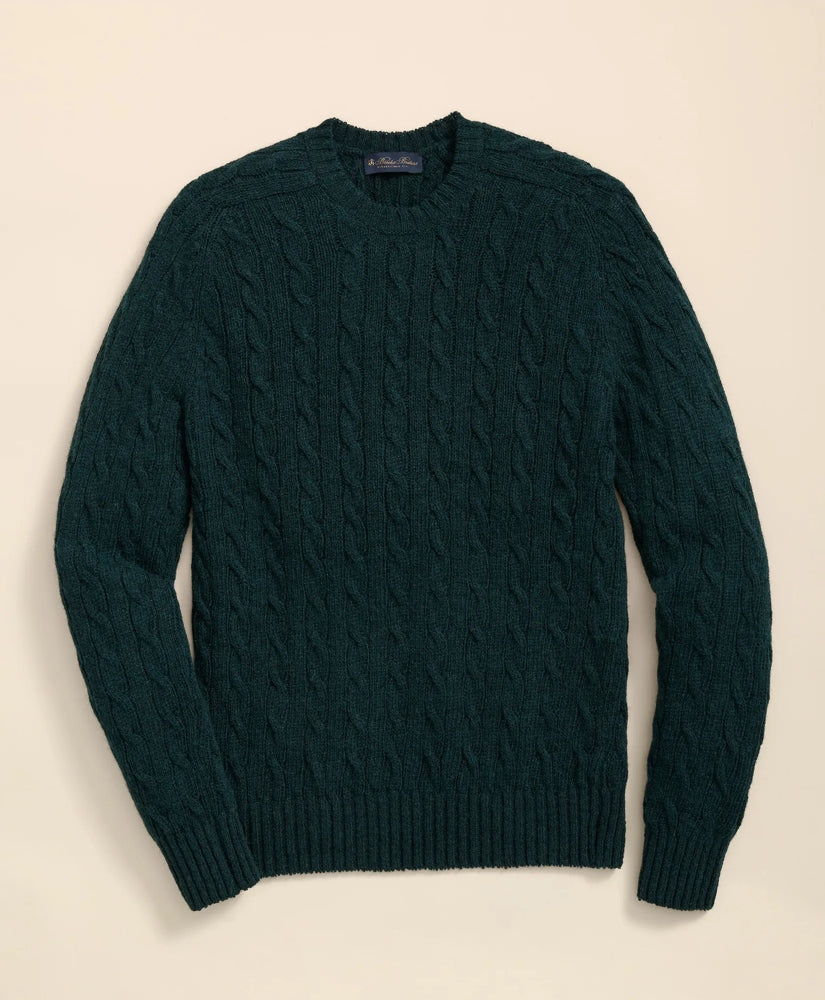 Cable Crewneck Sweater in Shetland Wool | Brooks Brothers on sale - US 5614
