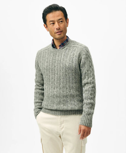 Cable Crewneck Sweater in Shetland Wool | Brooks Brothers on sale - US 5614