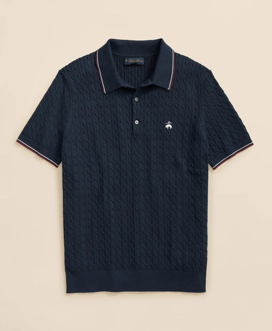 Cable Knit Archive Tennis Polo in Supima® Cotton | Brooks Brothers for sale